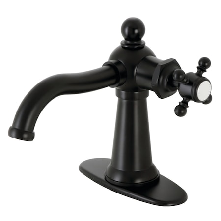 Kingston Brass KSD154BXMB Single-Handle Bathroom Faucet with Push Pop-Up, Matte Black KSD154BXMB